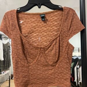 Forever 21 Rust Lace Bodysuit